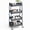 Gray, variant on CONCETTA 3-Tier Utility Rolling Cart, Metal Mobile Storage Rack with Lockable Castors for Office, School, Bathroom, Gray