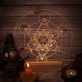 thumbnail image 5 of Metatrons Star Acrylic Plate Wiccan Inspired Night Light with Base USB Powered Table Lamp Divination Home Decoration, 5 of 9