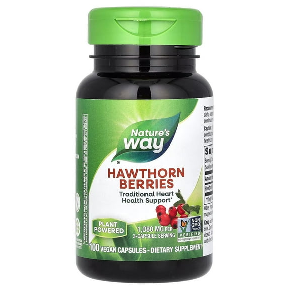 Nature's Way Premium Herbal Hawthorn Berries, 100 Ct
