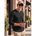 thumbnail image 2 of RICHCOIN Men's V Neck Long Sleeve Shirts Slim Fit Basic T Shirts Ribbed Fashion Tee, 2 of 7