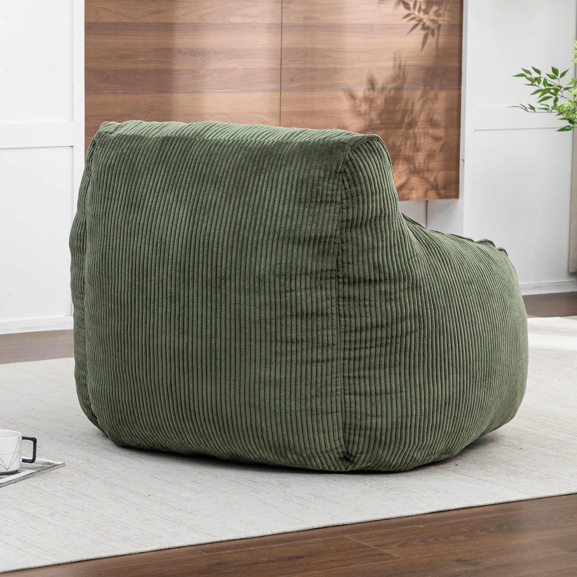 Comfy Corduroy Giant Bean Bag Chair for Adults Teens, Filler Included
