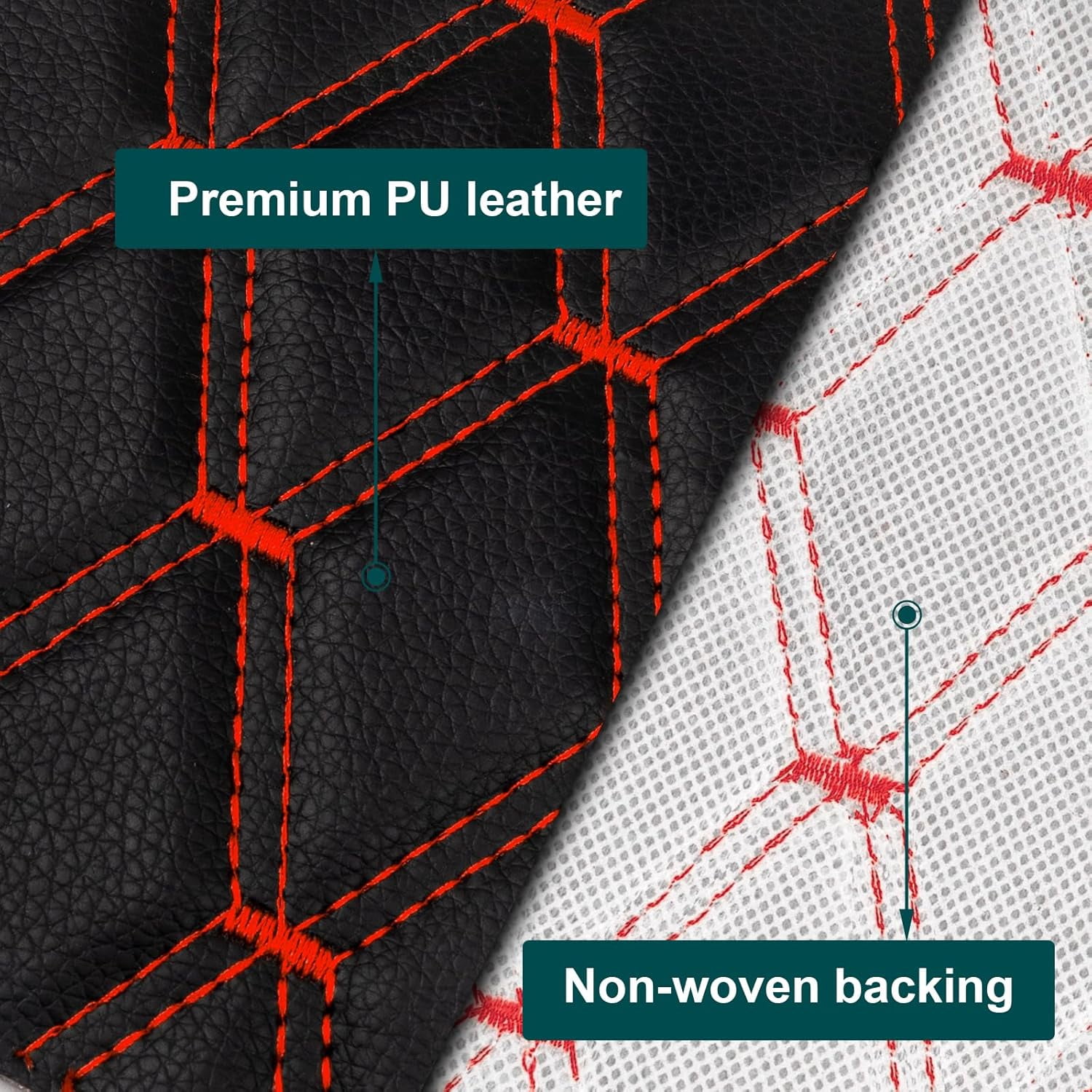 63" W Faux Leather Vinyl Fabric Waterproof Diamond Quilted Upholstery Material for Auto Headliners Car Seats Door Panel Furniture Sofa Chair DIY Black 4 Yard
