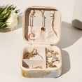 thumbnail image 6 of Marble Travel Portable Square Jewelry Box Earring Necklace Bracelet Organizer Storage Display Case Holder Stand Box Display, 6 of 6
