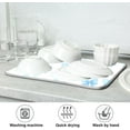 thumbnail image 5 of Blue Bow Ribbon Dish Drying Mat for Kitchen Countertop 16x18 Bowknot White Coquette Pattern Small Drying Mat Reusable Quick Dry Dish Sink Mats Easy Clean Decorative Essentials, 5 of 7