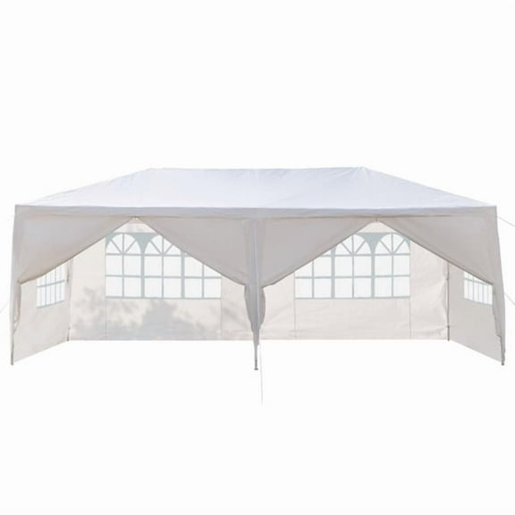 10'x20' Outdoor Party Tent with 6 Removable Sidewalls, Waterproof Canopy Patio Wedding Gazebo, White