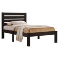thumbnail image 1 of Contemporary Style Wooden Full Size Bed with Slatted Headboard, Brown, 1 of 2