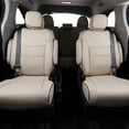 thumbnail image 5 of EKR Sienna Seat Covers for 2011-2020 Toyota Sienna XLE,Limited,Limited Premium,7 Seats,2nd Row Captain Seats W/Legrest,Seat Covers for SUV,Automotive Seat Cover Full Set-Three Row,Leather (Beige), 5 of 7