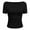 Black, variant on Womens Basic Solid Color Tees Summer Short Sleeve Shirts Slim Fit Tight T Shirt Going Out Tops Wine L(L)