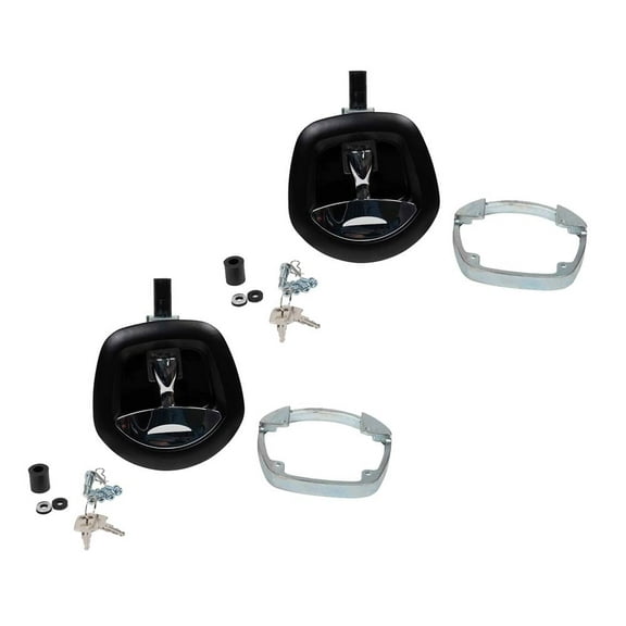 (2 Pack) Underbody Truck Tool Box Latch Replacement Lock w/ keys - Black Powder Coated Latch w/ Chrome Paddle - Tool Box Lock Replacement for Trucks, RV, Trailer, UTV, ATV