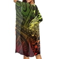 thumbnail image 4 of HELLHERO Colorful Geometric Floral Bathing Suit Cover Up Polyester Lightweight Free Size Womens Kimono Swimsuit Cover Up for Mom, 4 of 6