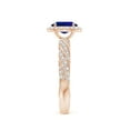 thumbnail image 3 of ANGARA Lab Grown Blue Sapphire Twisted Rope Shank Engagement Ring for Women in 14K Rose Gold (Size-7x5mm) | September Birthstone, Anniversary, Jewelry Gift for Women | Lab-Grown Blue Sapphire Ring, 3 of 8