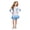 Blue White, variant on Wonderland Costume Set, 2 Piece Top and Skirt in Assorted Fantasy Styles, Halloween Cosplay Party Dress-Up Outfit