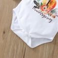 thumbnail image 5 of 3 Pcs Toddler Thanksgiving Day Outfits, Letter  Pumpkin Print Long Sleeve Playsuit + Tulle Skirt with Bow + Headband, 5 of 7