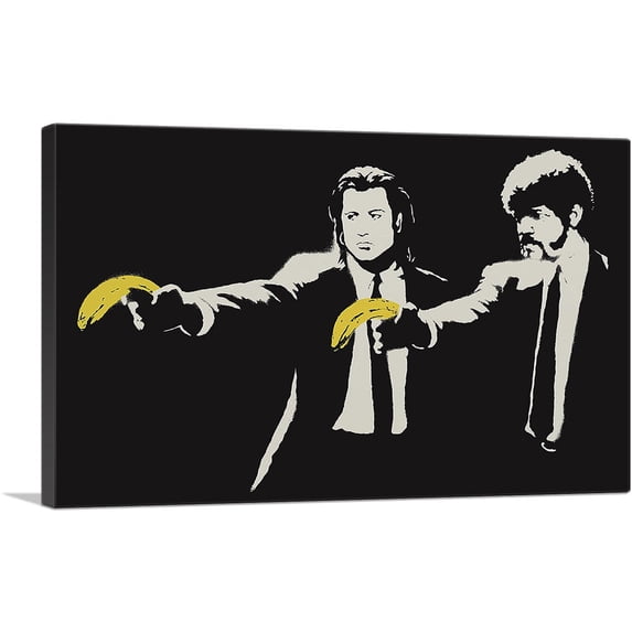 ARTCANVAS Pulp Fiction Bananas Canvas Art Print by Banksy - Size: 40" x 26" (1.50" Deep)