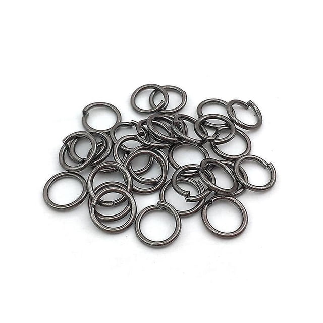 500 juntas tóricas de varios tamaños, anillo abierto, anillo único, anillo de hierro, anillo de conexión, accesorios de joyería para bricolaje, 4 x 0,7 mm de grosor (negro)
