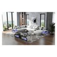 thumbnail image 1 of Hot Sale Modern Living Room Sofas White Italian Half Leather Couch U Shape Chesterfield Sofa My Lux Decor Round, 1 of 12