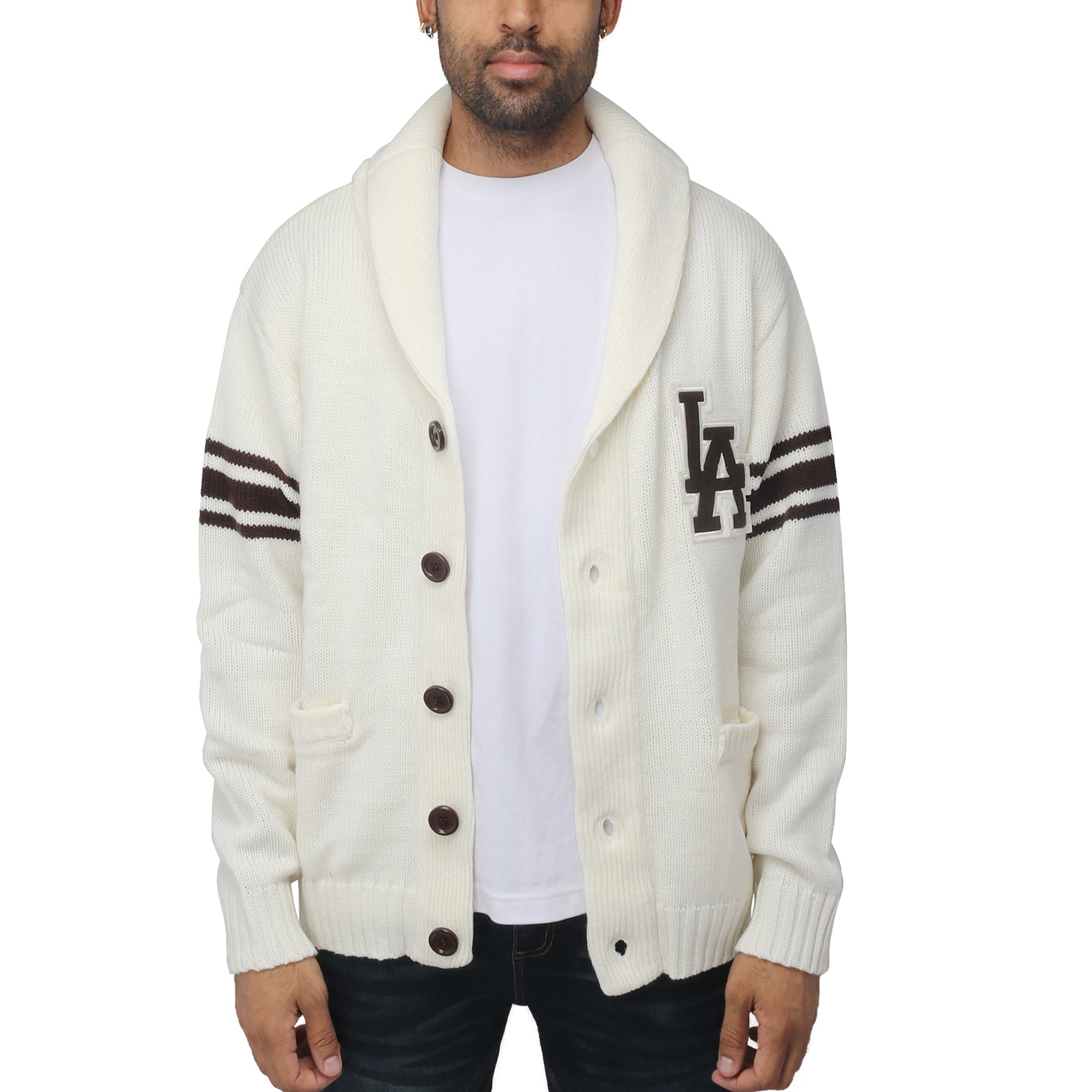 campingvogn sikring Kreta Men's Shawl Collar Heavy Gauge Cardigan with City Patch - Long Sleeve  Classic Fit Casual Fashion Sweater Cream - Walmart.com
