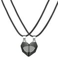 thumbnail image 2 of Joernso Heart Pendant Necklace Magnetic Matching Fine Workmanship Alloy Two Souls One Heart Pendant Necklaces for Dating, 2 of 8