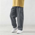 thumbnail image 6 of Lmnyox Cargo Pants for Boys Wide Leg Loose Lightweight Trousers Fall Solid Color Sports Pants with Pockets, 6 of 8