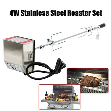 Wedlies 110V Rotisserie Kits Hexagon Spit Rod Stainless Steel Electric Motor Charcoal BBQ Grill Roaster for Lambs Small Piglets Chickens Camping Outdoor (Best Way To Grill Chicken Indoors)