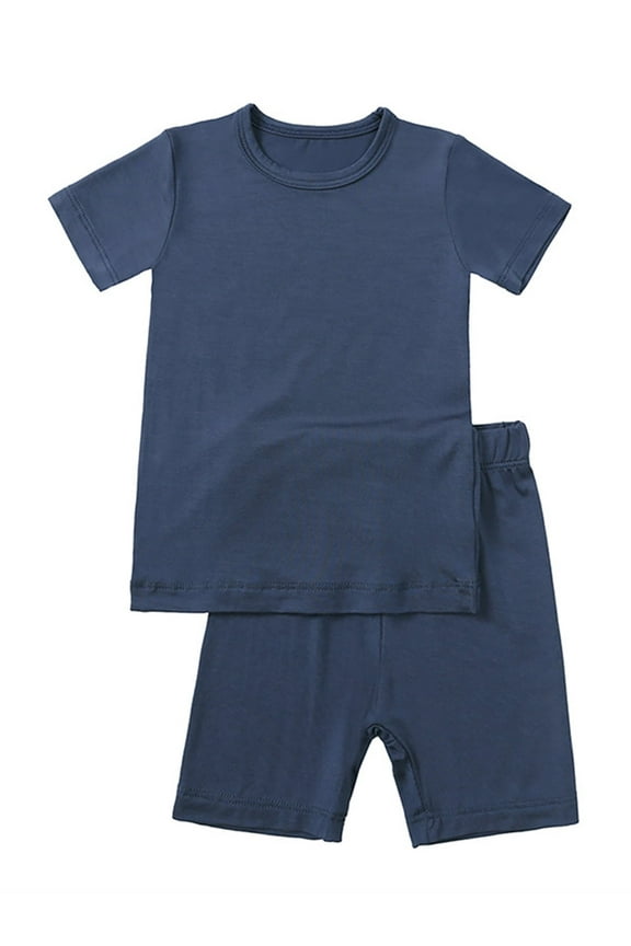 1-6T Bamboo Viscose Snug Fit Pajamas for Little Boys Girls Short Sleepwear Soft Summer Pjs 2pcs Set