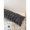 thumbnail image 5 of Fluffy Faux Rabbit Fur Body Pillow Cover, Luxury Ivory Bubble Shaggy Plush Bed Body Pillowcase with Zipper Closure, Long 20"x54" Fuzzy Furry Pillow Case for Adults Kids Girls Teens, 5 of 7
