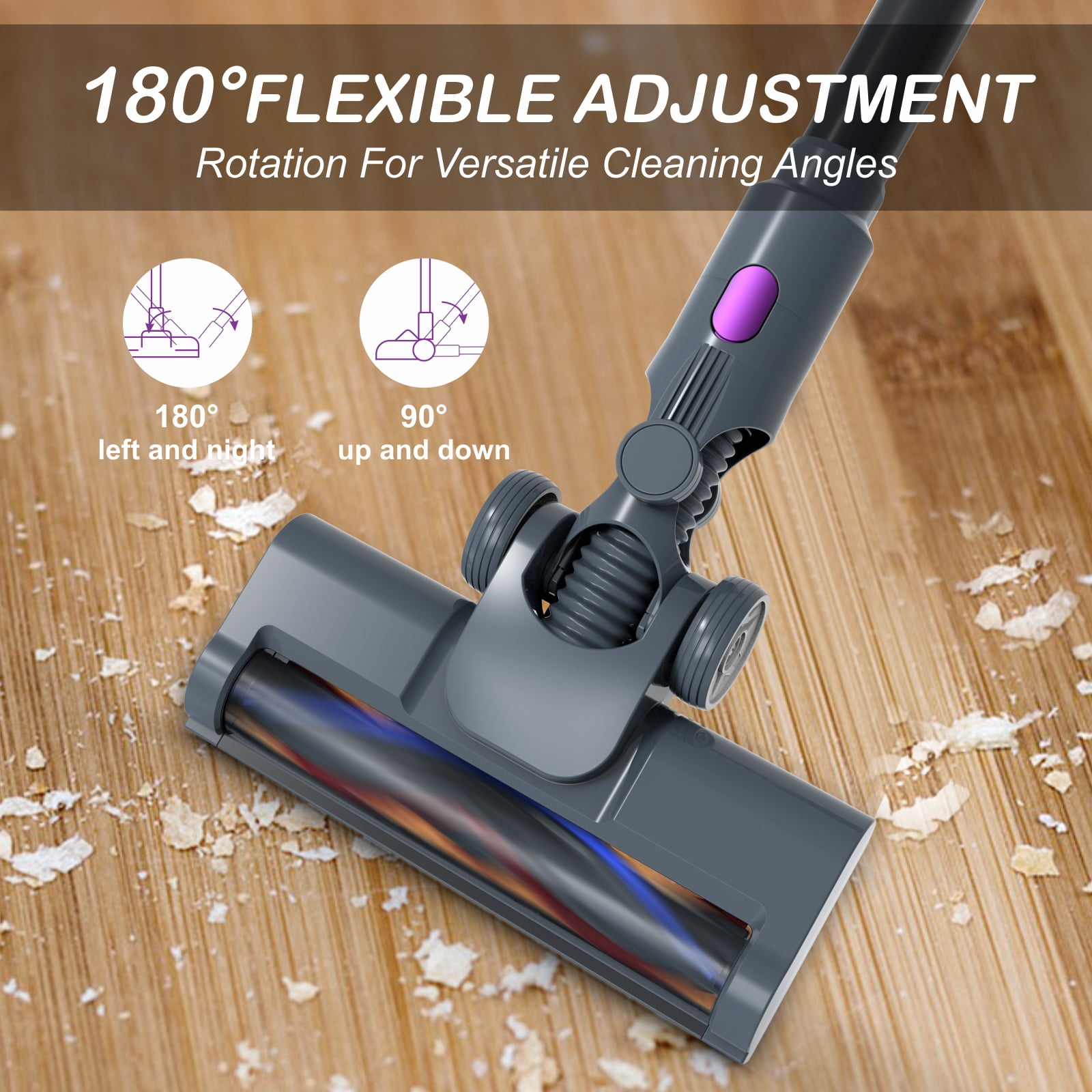 Mixfun Cordless Stick Vacuum Cleaner Lightweight for Pet Hair Led Display Screen M600