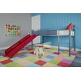 thumbnail image 2 of JINCHANCHAN Junior Twin Metal Loft Bed with Slide, Multifunctional Design, Silver with Red Slide, 2 of 8