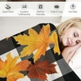 thumbnail image 3 of ARISTURING  Fall Flannel Throw Blanket for Sofa Couch Bed Thanksgiving Maple Leaf Black and White Buffalo Plaid Soft Cozy Lightweight Blanket for Adults/Kids, 3 of 6
