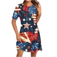 thumbnail image 2 of Patlollav 2025 Independence Day Dress Womens Summer Comfortable Loose Casual Short Sleeve Dresses, 2 of 6