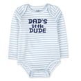 thumbnail image 2 of Baby Essentials Infant Boy 3 Piece Layette Set with Bodysuit, Quilted Jogger Pants & Hat – Cozy Fall & Winter Outfit (Blue Dad’s Little Dude, 3 months), 2 of 6