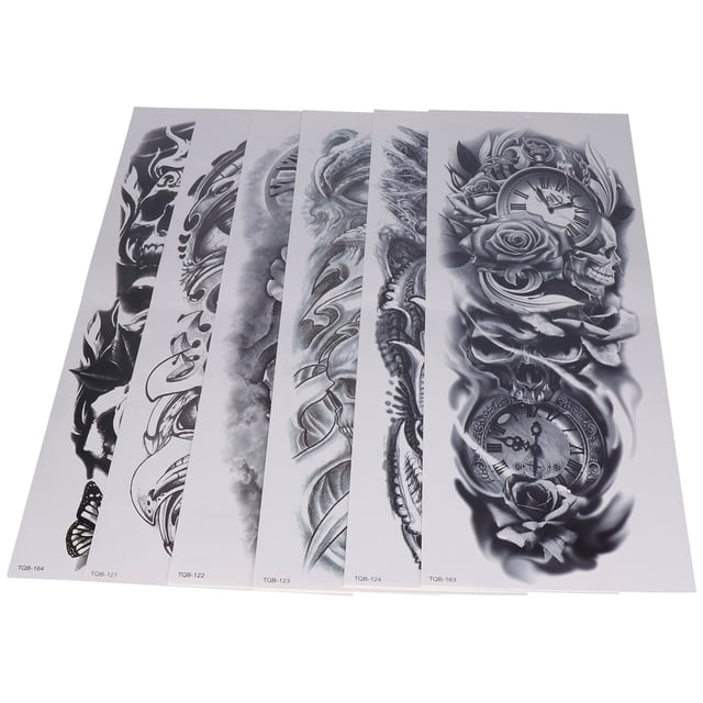 Pegatinas De Tatuajes Falsos, Efecto De Tatuaje Real Patrones Claros Tatuajes Temporales De Brazo Completo A Prueba De Agua Seguro Para La Piel Fácil De Usar Eliminación Para