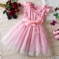 thumbnail image 2 of REDARER Girls Mesh Dress | Bowknot Fly Sleeve Design | Printed Details | for Casual and Occasions | Trendy Kids Fashion, 2 of 9