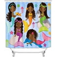 thumbnail image 6 of 4PCS African American Shower Curtain Set, Pink Unicorn Rainbow Stars Afro Black Girl Magic Cute Melanin Princess Girly Bathroom Decor, Waterproof Fabric Shower Curtain, Non-slip Bath Mat, 6 of 7