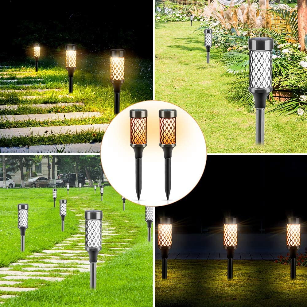12er Lampe Solaire LED Lumières Eclairage de Jardin Extérieur Blanc Chaud 