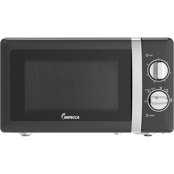 Countertop Microwave Oven Retro Mechanical Dials 5 Modes Timer Defrost 0.7 Cu 700W 9.65” Turntable Easy Clean