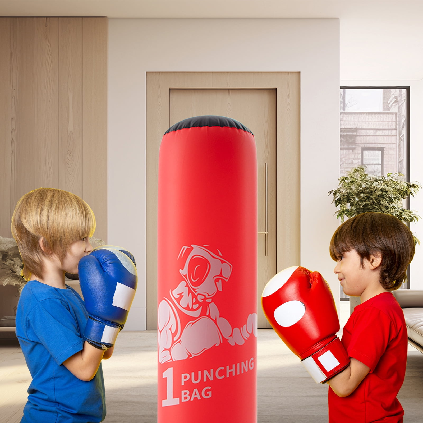 Honeydrill Inflatable Punching Bag Boxing Bag for Kids, Red