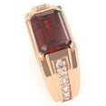 thumbnail image 3 of Men's Lab-Created Ruby Diamond Channel Ring In Solid 14k Rose Gold, 3 of 6