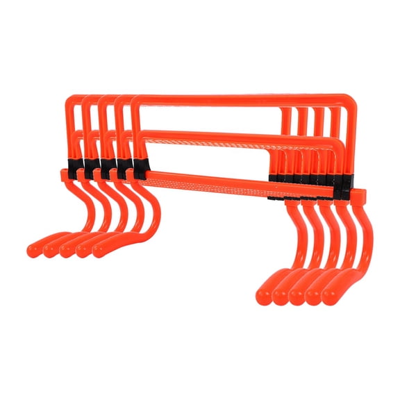 LAZIOEGR Adjustable Soccer Hurdles Set 5pcs – Orange PVC, 4 Height Options, 22.44" Length, 5.12" Height, Ideal for Agility & Speed Training