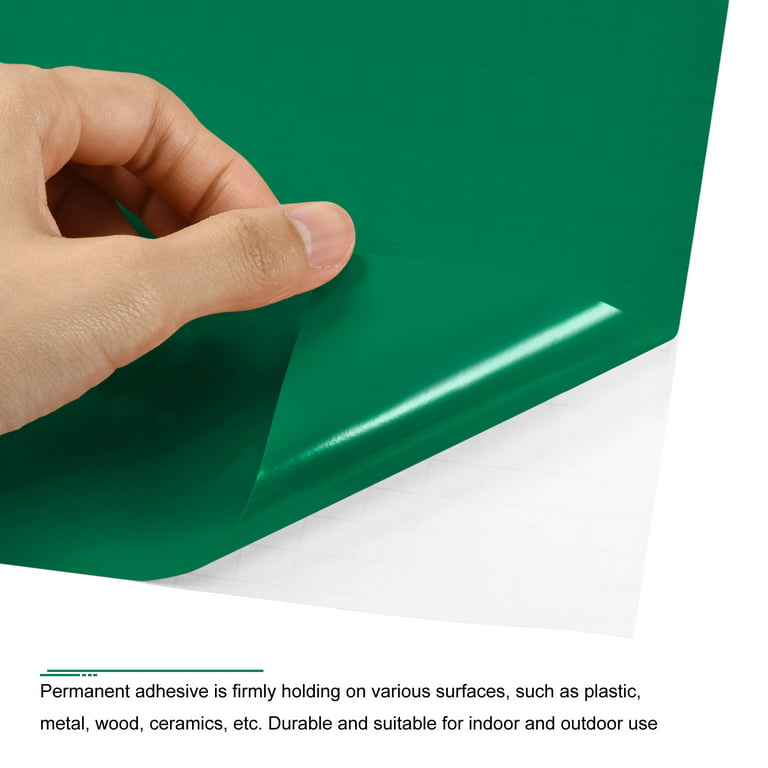 Uxcell 12 inchx12 inch Dark Green Vinyl Sheets Permanent Adhesive for Craft, Decorate Sticker 4 Pack, Size: 12 x 12