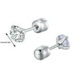 thumbnail image 5 of Lady Pack Of Titanium Screw Back Earrings For Sensitive Ears Titanium Steel Thin Cylinder Simple Diamond Encrusted Earrings Earrings Packs for Women Studs And Hoops Small Studs Earrings Valentines, 5 of 5