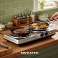 thumbnail image 7 of OVENTE Electric Countertop Double Burner 1700W Cooktop with 6" and 5.75" Stainless Steel Coil Hot Plates, 5 Level Temperature Control, Indicator Lights and Easy to Clean Cooking Stove, Silver BGC102S, 7 of 7
