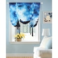 thumbnail image 2 of Wolf Black Silhouette Tie Up Curtains for Window, Thermal Insulted Balloon Shade Adjustable Rod Pocket Curtains Valance Panels for Kitchen Bathroom Cafe 52 x 63 Forest Starry Night, 2 of 6