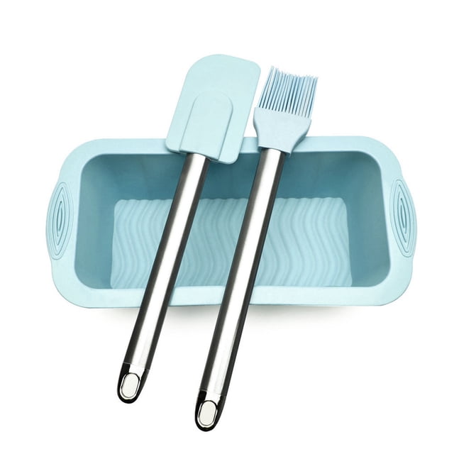 Molde para tostadas Rectangular Cepillo para hornear pan de silicona Raspador de cocina antiadherente, Azul 3pcs / set Inevent HA005323-02