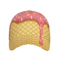 thumbnail image 2 of Disketp Pink Ice Cream Print Baseball Caps For Outdoor Sports Fashion Casual Outdoor Caps Men Women, 2 of 9