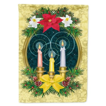 Carolines Treasures PRS4012GF Holy Night Christmas Candle Wreath Flag Garden Size  Small multicolor