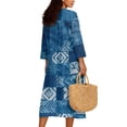 thumbnail image 2 of DISNIMO Women's Maxi Dress Tie Dye Printed 3/4 Sleeve Loose Dresses Casual V Neck Shift Dress Fashion Casual Dresses for Women, 3XL, 2 of 6
