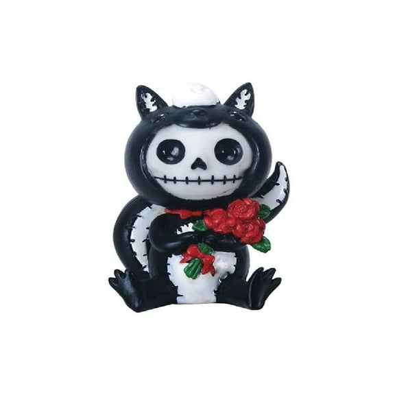 YTC 2.75 Inch Furrybones Odo Skunk Costume Holding Flowers Sitting Statue