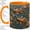 Orange, variant on Koi Fish Lotus Pond Accent Mug, 11oz Ceramic Coffee Cup for Fish Fans