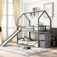 thumbnail image 2 of Twin Over Bunk Bed With Convertible Slide And Storage - Gray Entertainment & Charm, 2 of 6